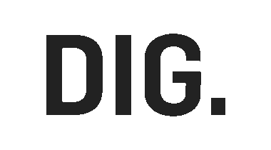 DIG. logo in charcoal colour.