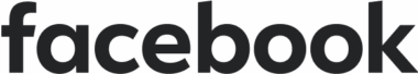 Facebook logo in black lowercase letters.