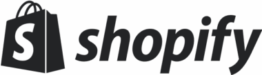 Shopify logo featuring a shopping bag icon with an "S" and the word "shopify" in lowercase letters.