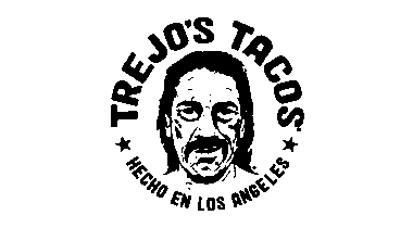 Trejo's Tacos logo featuring a stylised face with text "Trejo's Tacos" in a circular design.