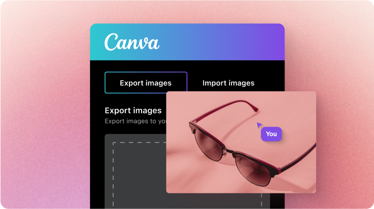 Canva screen for exporting images