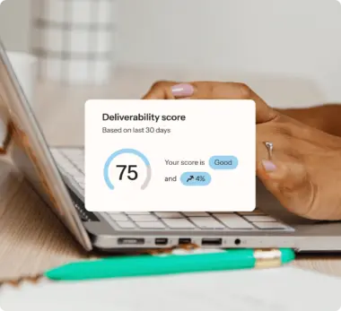 Klaviyo displays a brand's deliverability score based on the last 30 days, ranking the score as "good" and showing that it's increased 4%.